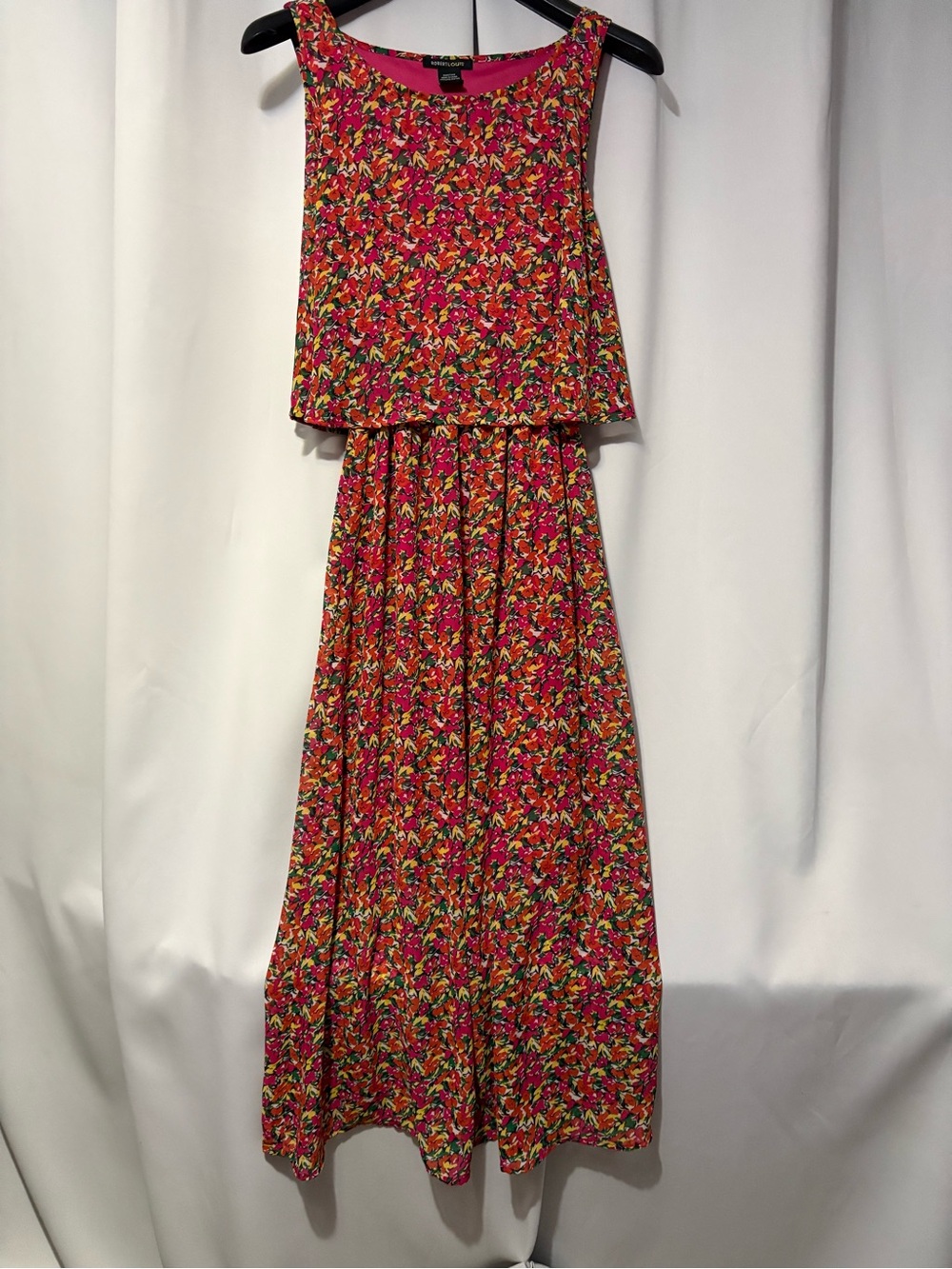 Robert Louis Pink Floral Blouson Maxi Dress